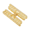 18K vergoldeter H-Form Schmuckverschluss mit Zirkonia-Besatz für DIY Halsketten - Gold