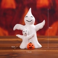 Halloween ghost resin ornaments with orange pumpkin desktop decoration 9cm x 7.5cm - White Ghost