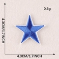 Blue embroidered star patch for clothing with 4.3cm size measurement and white border - Blue 4.3cm (G1L-A-1-6热熔胶)