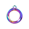 Colgante de círculo hueco irregular en acero inoxidable 304 con baño de arco iris - Arco iris