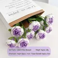 Handmade crochet gradient purple rose bouquet in paper bag, height 41cm flower diameter 8cm - Purple Gradient Rose Single Stem