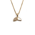 Elegant gold fishtail necklace with sparkling cubic zirconia on a delicate box chain - White