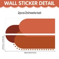 Boheemse boogmuursticker set in warme bruine en oranje tinten voor de woonkamer decor - Warme Boho Serie (UV24Y11842T_R) / 99x30CM Set van 2 Vellen