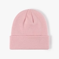 Minimalist light pink double-layered knitted beanie hat for winter warmth and comfort - 6-Seam Light Dusky Pink