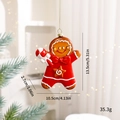 Gingerbread man ornament with red bow and candy cane for Christmas tree decor - Gingerbread Boy