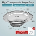 Translucent grey PET sitz bath with ergonomic design and durable thickened material - Crystal PET Material / Simple Grey