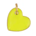 Minimalist heart pendant with bright yellow enamel finish and golden metal borders - Basic Heart-Yellow