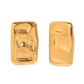 Pendientes rectangulares irregulares geométricos con acabado chapado en oro de 18 quilates - Paleta Rectangular Irregular (Dorado) / Dorado