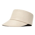 Schicke beige PU-Leder Schirmmütze für Damen mit strukturiertem breitem Rand - Verstellbar / Beige