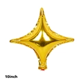 10-inch metallic gold star-shaped foil balloon for party decoration and cake toppers - 10 Inch Gold Four-Pointed Star