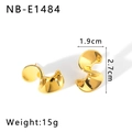 Detailed size specifications for 18K gold textured irregular hollow earring studs - Twisted Sheet Folded Style (NB-E1484) / 18K Gold