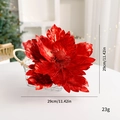 Sparkling red Christmas flower ornament with glitter center for holiday wreaths - Red Large