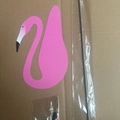 Pink flamingo garden swirl bird decoration set with metal rod and flamingo silhouette - Pink with Black Beak