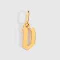 Golden Gothic style letter D alphabet pendant with polished finish for DIY jewelry - Letter V / Gold