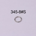Anello a cerniera in acciaio inossidabile 316L argento con trama a triangolo - 8mm Colore Acciaio