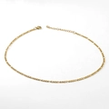 Détails d'un collier chaîne Figaro en acier inoxydable plaqué or 18K avec fermoir mousqueton - Collier(45+5cm) / Doré