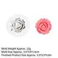 Pink rose silicone mold for DIY cake decorating and soap making, 3.5x3.5x1.4cm size - Style 2-Medium Rose / Gray