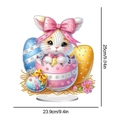 DIY Ostern Hasen Diamantmalerei Acryl-Deko mit rosa Ei und floralen Mustern - Girlande Hase (Stil 11)