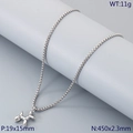 Collana con ciondolo cane palloncino argento lucido con catena box per uomo e donna - Catena di Perle Color Acciaio (KN298848-Z)