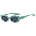 Lunettes de soleil ovales vert menthe avec monture épaisse et verres gris foncé tendance - Vert Menthe