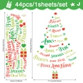 Christmas tree wall sticker set with 44 snowflake decals measuring 77x119cm for decor - 97x33cm / TBW9242