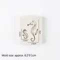 Seahorse shaped silicone fondant mold featuring two sizes for ocean themed cake decoration - Style 5 Seahorse / Gray