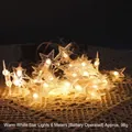 Warm white 6m LED star string lights battery operated for cozy room decoration - 6m Star Light - Warm White - Battery Powered