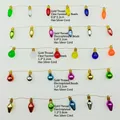 Mini plastic colorful plated Christmas bulb beads ornament with gold string hanging - Gold Wire 0.8*2.2cm Bright String / 50cm/Bag