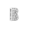 DIY 10mm bracelet charm letter B in silver finish with sparkling zircon stones - Letter B / 10mm Full Drill Letter / Silver