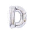 Silver foil alphabet balloon letter D with metallic finish for birthday party decor - 32' Silver Chubby Letter Aluminum Foil Balloon (d)