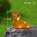 Miniature orange resin dinosaur figurine for DIY garden micro landscape decoration - Luminous Small Lizard Amber