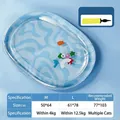 Letto refrigerante gonfiabile per animali M/L/XL con motivo a onde e pompa manuale inclusa - L (Fino a 12.5kg) / Blu Increspatura dell'Acqua