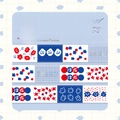 Ruban washi décoratif No.01 Mer de fleurs pour scrapbooking aux motifs floraux bleu et rouge - Mer de Fleurs / 30mmx2m