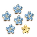 Ciondoli a forma di fiore in smalto blu e placcati oro per gioielli fai da te - Stile 7 Fiore Blu / 22*24mm