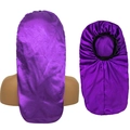 Cuffia da notte lunga in raso viola con fascia elastica larga per la cura dei capelli - Taglia unica / Viola