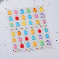 Pegatinas 5D para uñas con diseños de tortugas coloridas y textos de arcoíris - Tortuga de Color Gelatina (M-673)