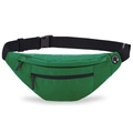 Grüne Nylon-Sport-Bauchtasche mit verstellbarem Gurt und Kopfhöreranschluss zum Laufen - Grün