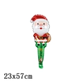 Mini Santa Claus foil balloon wand for Christmas party decorations, 23x57cm size - Christmas Santa Claus Handheld Stick