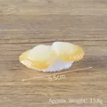 Realistic PVC scallop sushi model with creamy yellow topping and 5.5cm white rice base - Clam Sushi (Small) / Off White
