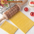 Rouleau à pâtisserie de Noël en bois de 31 cm avec motifs de flocons de neige - Style de Noël B