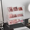 Three-tier transparent acrylic makeup organizer with step design for desk storage - 3-Tier Large
