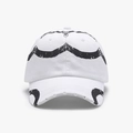 Berretto da baseball bianco con stampa astratta nera e visiera effetto invecchiato - Regolabile / Bianco