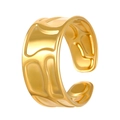Unregelmäßiger goldener offener Ring mit minimalistischem geometrischem Wellenmuster Damen - 18K Vergoldet Reliefstruktur