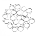 Close-up of silver stainless steel lever back earring hooks with hanging loops for DIY crafts - Round French Lever Back - Steel Color