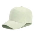 Detailed close-up showing the premium twill cotton texture and stitching of the beige cap - Adjustable / Light Beige Coarse Texture Five-Panel Blank