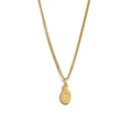 Polished golden stainless steel oval pendant with letter B engraving for DIY jewelry - Necklace + Pendant B