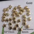 Perline a stella CCB dorate 10x7mm con foro 4mm per accessori gioielli fai da te - 10*7mm / Oro Stella A Cinque Punte