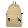 Mochila de negocios impermeable de tela Oxford beige con bolsillos frontales de hebilla - Caqui