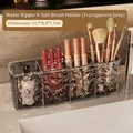 Transparent grey acrylic 4-slot makeup brush holder with water ripple texture design - Light Gray