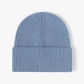 Classic rib-knit cuffed beanie in dusty blue finish for winter warmth and style - One Size / Gray Blue